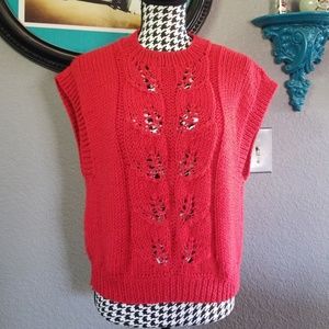 Beautiful VTG Red Knit Sweater